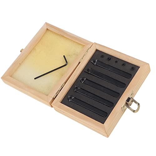 1/4 in Cemented Carbide Indexable Turning Tool Set, 5 Pcs, High Precision and Durable for Metalworking and Woodworking Industrial Use