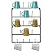 Sorbus Mug Rack Cup Holder - Wall Mounted Home Storage Mug Hooks with 5-Tier Display Organizer for Coffee Mugs, Tea Cups, Mason Jars, and More - Holds 18 Mugs - Black Metal
