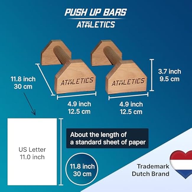 DC ATHLETICS? -Parallettes ¨C Wooden Push Up Bars for Calisthenics, Handstand, Planche & Floor Exercises ¨C Sturdy Basebar with Anti-Slip Pads