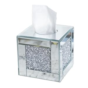 Mirrored Tissue Box Cover Holder, S...