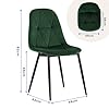 Lestarain set di 6 Sedia da Pranzo in Velluto, Sedie sala da pranzo con Schienale, Sedia Ergonomica con Gambe Metalliche, Seduta Imbottita, Verde Scuro LCNI109002-6