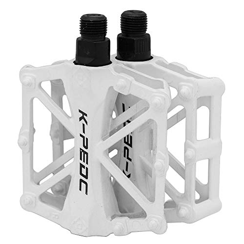 Sealed Bearing Lightweight Aluminum Medal Platform Road Bike Pedals Suit For Mtb Bmx Mountain Bike Cycling Bicycles (White) #TOP7