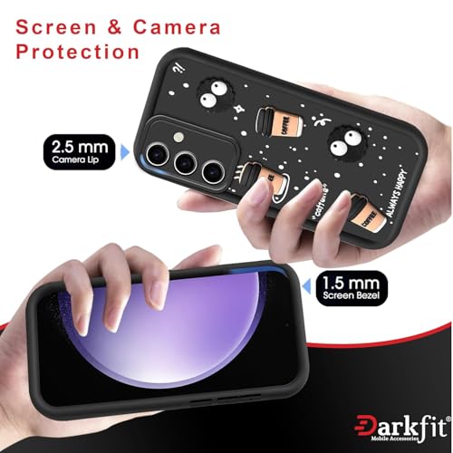 Image of DARKFIT Back Case Cover Compatible for Samsung Galaxy A16 5G | Cute Fun Cartoon 3D Ball | Coffee Silicone Case | Case Cover with Camera & Body Protection| Shock Proof | for Samsung A16 5G| Color Black