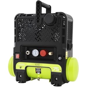 6L Air Compressor,1HP Ultra Quiet and Oil-Free Air Compressor,115PSI Max Pressure,75 dBA Noise Level,Oil Free Compressor Tank for Auto Repair, Tire Inflation, Spray Painting, Woodwork Nailing