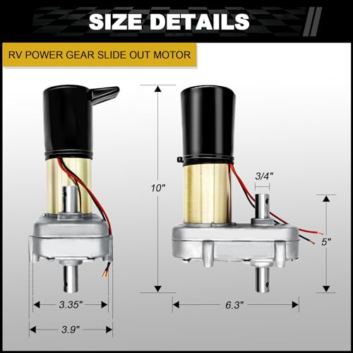 RV Power Gear Slide Out Motor, Motorhome Replacement Gearbox Motor | in-wall Dual Shaft, 131:1 Gear Ratio, 12V DC, Replace# 523900 522967 523143 523983 521976 523529 524327 K01265B300 K01469B300 etc. by FHRHRY - Image 6