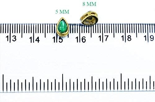 Embroiderymaterial Kundan Stone for Jewellery Making in Green Color 5X8MM 100 Pieces - Image 2