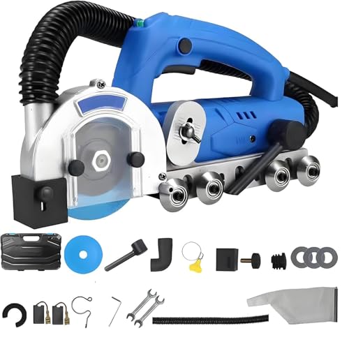 Himopuer 1200W Electric Grout Cleaner, 9000 RPM Self-Vacuum Portable Tile Grout Opening Machine, with Tool Set