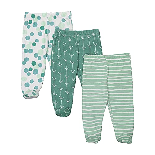 Image of Spasilk Baby Boys' 3 Pack Cotton Pull on Footed Pants