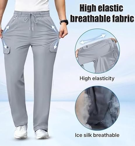 Flexrover Men's Multi-Pocket Stretch Comfort Outdoor Casual Pants, Risacharm Quick Dry Comforflex Fit Durable (Dark Gray,X-Large)3