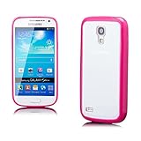 LIEFERUMFANG: iCues Rubber Bumper Case Klar Back Pink für Samsung Galaxy S4 MINI | Displayschutzfolie | Mikrofasertuch
