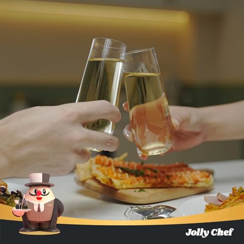 JOLLY CHEF 48 Pack Stemless Plastic Champagne Flutes 9 oz, Crystal Clear Stemless Plastic Toasting Glasses, Clear Disposable Unbreakable Drinkware Ideal for Wedding, Birthday, Party, Thanksgiving by JOLLY CHEF - Image 4
