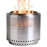 Oskar Edelstahl Feuerschale Ø50 cm | Feuerkorb für Garten & Terrasse | Mit Zuglöchern, Standfuß | Hitzebeständig & raucharm | Klappbare Feuerstelle