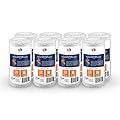 Aquaboon 1 Micron String Wound Water Filter 10x4.5 Replacement - Whole House Water Filter Cartridge Compatible with WP5BB97P,WP10BB97P, AP810, 8-Pack