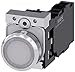 Siemens 3SU11520AB601FA0 Illuminated Pushbutton, Complete Unit, 22mm, Metal, White, Flush, Momentary, 1NO+1NC, LED 24V AC/DC, Screw Terminal