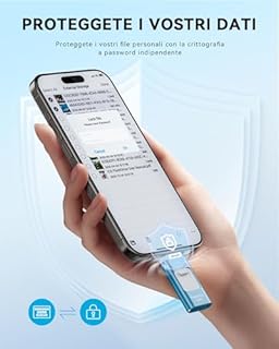 ROSPE Chiavetta USB 128GB per iPhone Certificata MFi – Memoria Esterna iPhone, Chiavetta Lightning USB per lPhone/iPad, Pen Drive 3 in 1 Compatibile con Android e PC, USB 3.0 per Backup Foto e Video