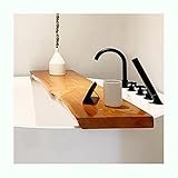 【TAMAÑO DEL PRODUCTO】La bandeja de baño de nogal mide 80x30cm, 90x30cm, 100x30cm, espesor 5cm