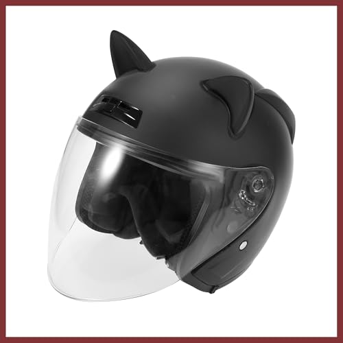 HEROFFIX 2pcs Cat Ears Style Attachments Helmet Decoration Accessories Self Adhesive Universal Helmet Cover Sticker for Motorcycle Bicycle Scooter Black TPU Replace Parts