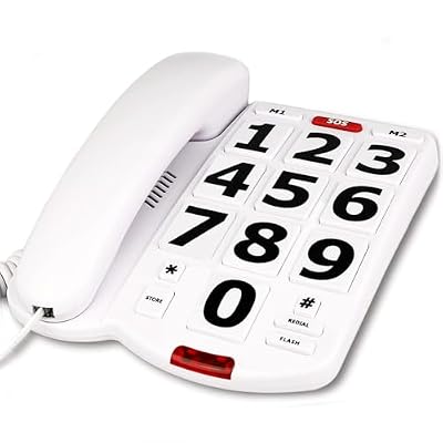 Landline Phone for Seniors, Big Button Phones for Visually Impaired Seniors, with Extra Loud Ringer, Large Easy Buttons, Emergency House Phones