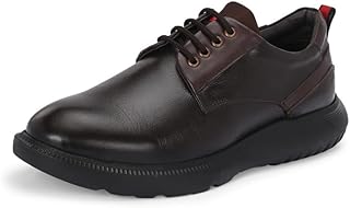Hitz Men's Brown Leather Casual Lace Up Shoes Price In India
