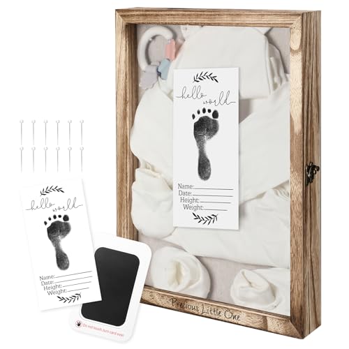 Keepsake Baby Handprint and Footprint Kit with Shadow Box Frame