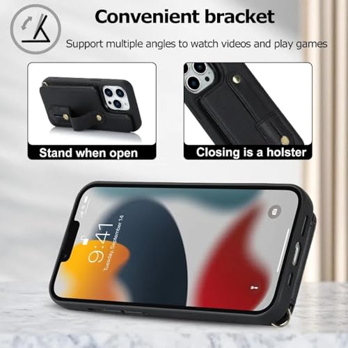 Étui portefeuille iPhone 15 cuir violet idéal pour vos sorties mains libres