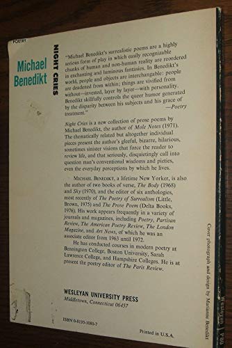 Night Cries: Reflections on Dance and Dances 0819510807 Book Cover