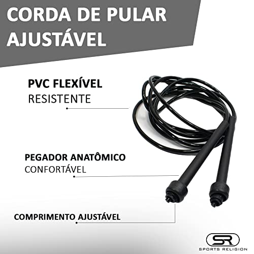 Kit Colchonete Musculação + Caneleira Peso 3kg + Corda Pular