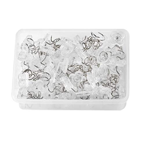 100 pines giratorios en forma de flor, cabezas transparentes, tornillo de clavo para muebles,...