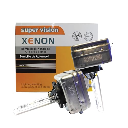 VALDI LED D1S 6000K Bombillas de Xenón 35W 12V - Xenon, Pack De 2 Und., Alto Brillo Blanco HID, Auto Lámpara Faro Delantero.