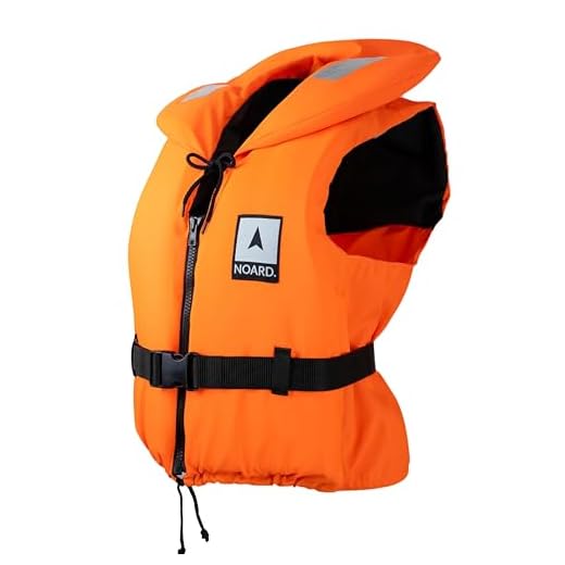 NOARD Rettungsweste für Kinder & Erwachsene geeignet – Seaside in verschiedenen Größen – EN ISO 12402-4 (100 N) (Orange, 20-30 kg)