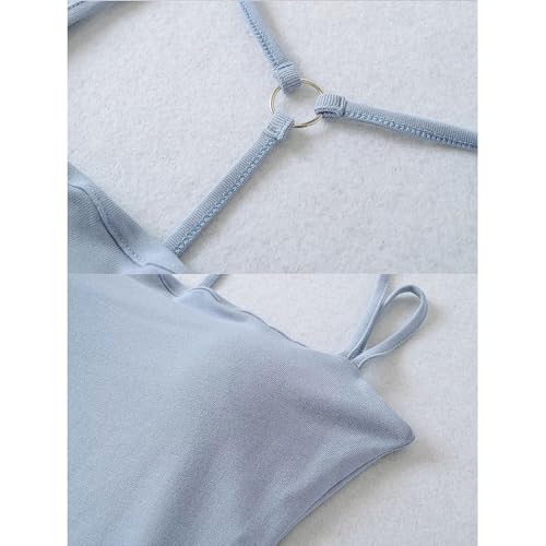 Débardeur à bretelles croisées femmes haut été couleur unie avec brassière intégrée