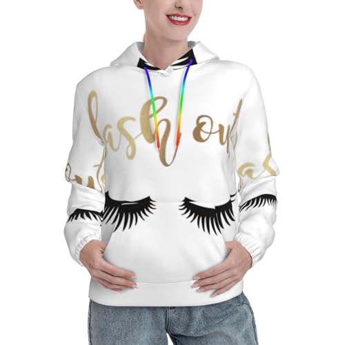 Sweat à capuche cils imprimé coupe ajustée et poche kangourou