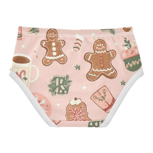 Breathable Girls' Panties Organic Underpants for Kid Gingerbread Man Christmas Seamless in Sizes 2T,3T, 4T, 5T, 6Y and 8Y2