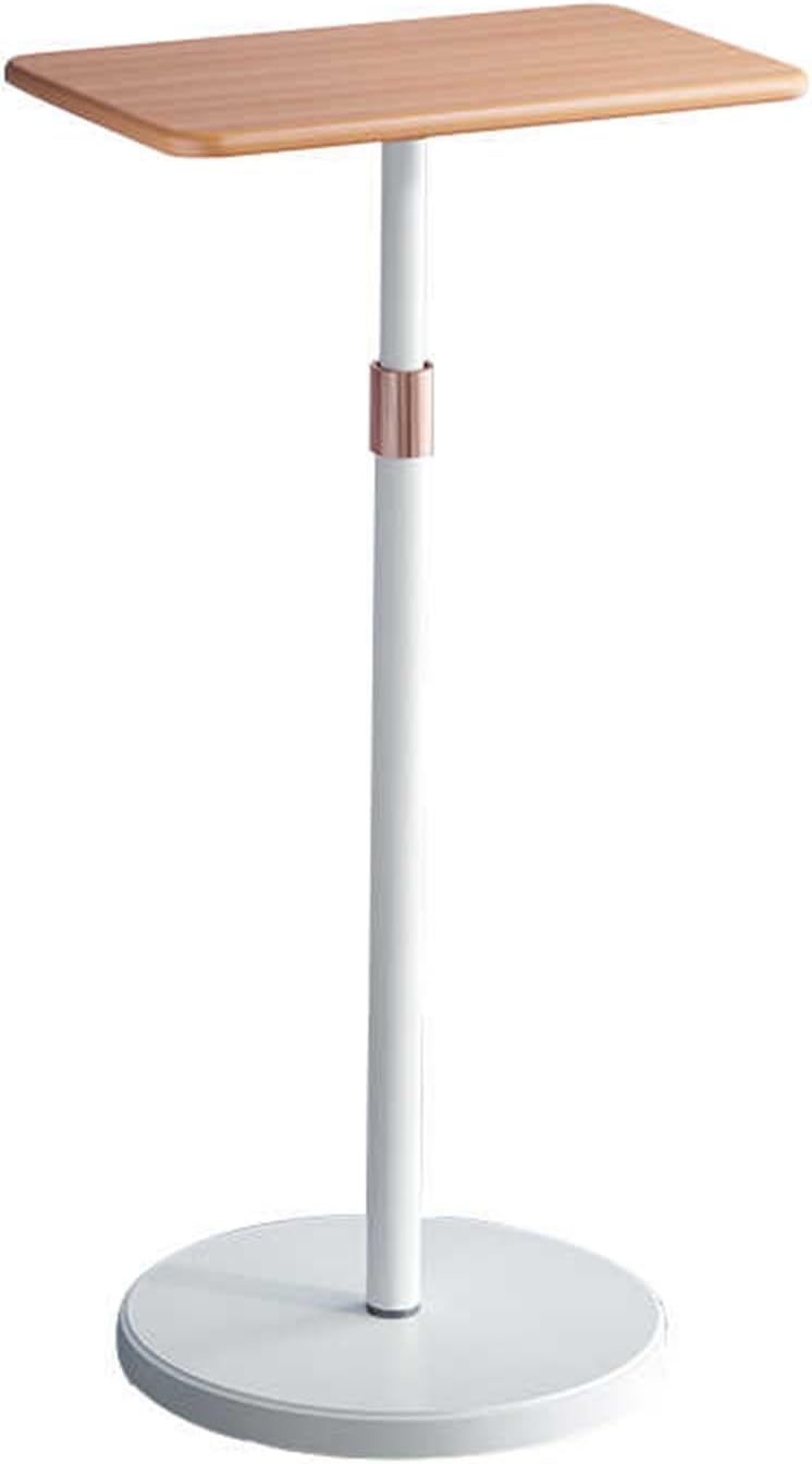 Laptop Floor Stand,Steel Floor Reading Bookshelf,Liftable and Adjustable Computer Table,Suitable for Home Outdoor Office(White)