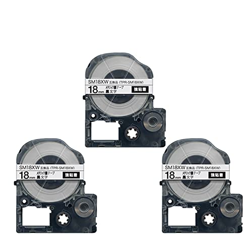 �L���O�W�� �p �e�v�� PRO 18mm ���^���b�N�� ������ SM18XW �J���[���x�� ���S�� �݊��e�[�v 3�Z�b�g | KING JIM SR-GL1/2 SR-MK1 SR-R560/680/980 SR-RK2 SR45/55/150/170/