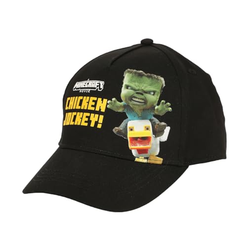 A Minecraft Movie Chicken Jockey Youth Black Traditional Adjustable Baseball
