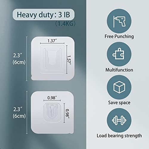 Wall Plate Hanger Display Holder - 22 Pairs Invisible Vertical Plate Holders - Adhesive Plate Hangers for The Wall - Plastic Picture Hangers Without Nails - 2.4 Hanging Hooks for Decorative Wall