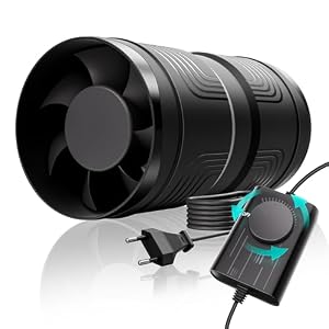HG Power 100mm Rohrventilator Regelbar, 221 m³/h Rohrlüfter, Inline Abluftventilator mit Überhitzungsschutz für Growzelt, Gewächshaus, Keller, Garage, Küche