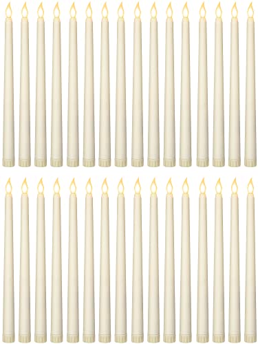 Treela 36 Pieces Flameless Taper Candles Flickering Faux LED Battery Operated Electric Fake Candles for Christmas Halloween Birthday Wedding Party(Ivory White,0.8x11 Inches,Smooth) by Treela - Used condition - Image 2