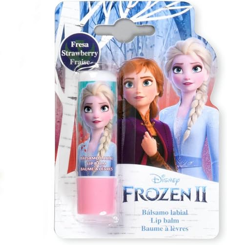 Image of Disney Frozen Strawberry Flavour Lip Balm for Kids & Adults, 4g – Moisturizing & Hydrating Formula | Natural, Non-toxics, Petroleum-Free | Contains Beeswax & Jojoba Oil for 24 Hour* Moisture, 2Pcs