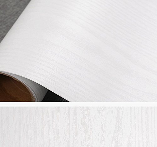 Redodeco Thick White Wood Grain Adhesive Paper Furniture Stickers Pvc Wallpaper Cabinets Wardrobe,16Inch By 79Inch #TOP7