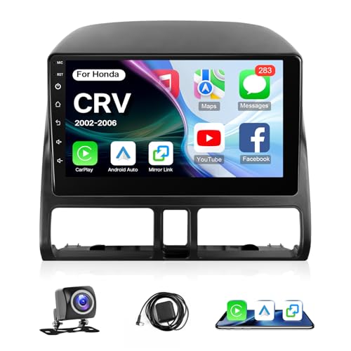 Leadfan 4+64G Car Stereo Radio for Honda CRV 2002 2003 2004 2005 2006 with Wireless Apple CarPlay Android Auto, 9 inch Touch Screen Radio WiFi GPS Navigation Bluetooth FM Radio SWC+Backup Camera