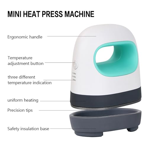 Mini prensa térmica 4.1"×2.4" con bolsa de almacenamiento miniatura 4