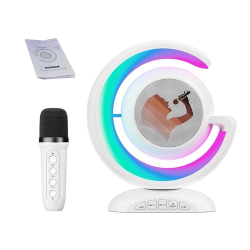 Machine de karaoké portable Bluetooth rechargeable avec de magnifiques effets d'éclairage RGB