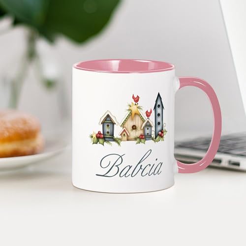 Taza cerámica CafePress 11 oz blanca y rosada miniatura 4