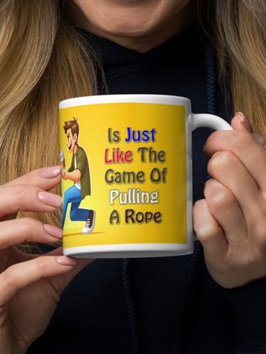 Image of Better Gift Flowers Tug of War Coffee Mug, Round Shaped Multicolor Themed Coffee Mugs, Mug for Gifting, Gifting Items for Family, Friends & Closed Ones