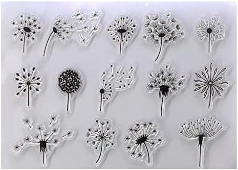 NZJ Spring Dandelion Flower Clear Stamps for Card Making Decoration and DIY Scrapbooking