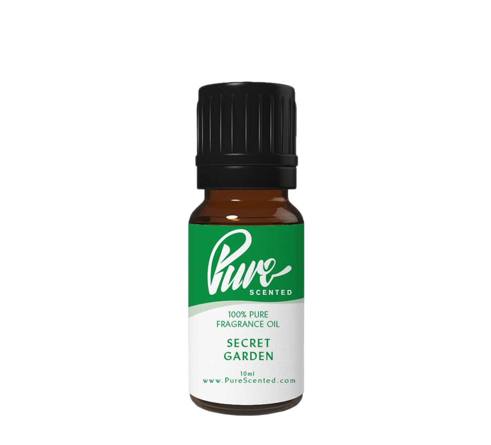 Pure Scented 10ml Fragrance Oils - 1 x 10ml Suitable for Candles, Soaps, Slime, Diffusers, Cosmetics, Wax Melts, Designer (1 x 10ml, Secret Garden)