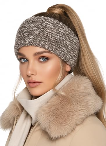 Bandeau taupe dégradé pour protéger les oreilles du froid