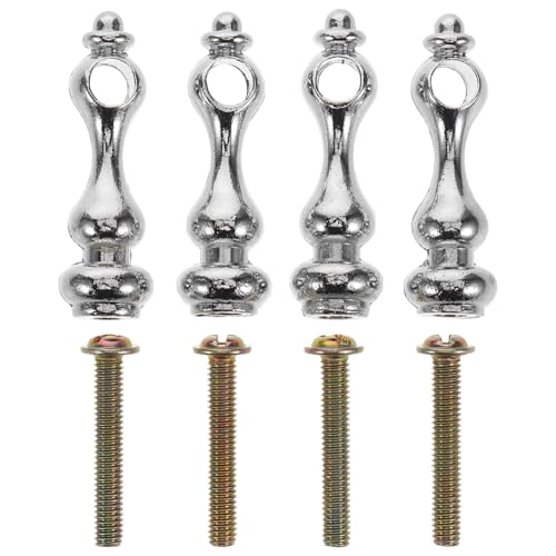 PRETYZOOM 1 Juego Accesorios para Vallas Universal Barandilla del Gabinete del Vino Extremo del Poste para Interior Tapa del Poste De La Barandilla del Gabinete Silver 4 Piezas